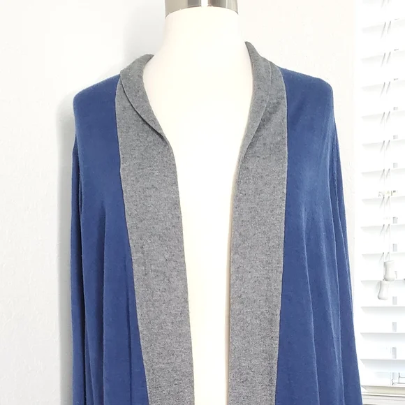 INTERMX GOLDE Colorblock Silk Blend Cardigan M/L. - Picture 2 of 7